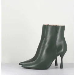 Boots Bout Pointu En Cuir Souple Vert - Dea Cappy