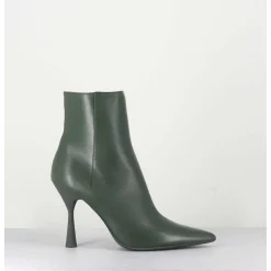 Boots Bout Pointu En Cuir Souple Vert - Dea Cappy