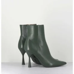 Boots Bout Pointu En Cuir Souple Vert - Dea Cappy