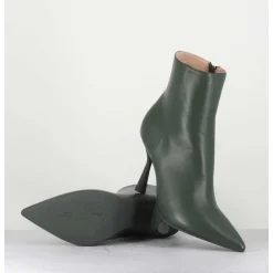 Boots Bout Pointu En Cuir Souple Vert - Dea Cappy