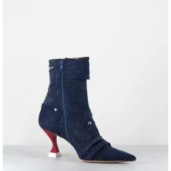 Boots Bout Pointu En Jean & Talon Rouge - A5404 Lovely Nk
