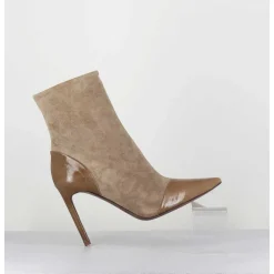 Boots Bout Pointu Talon Haut Bi-Matiere - 11444 Dafne Olmo
