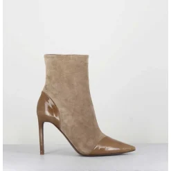 Boots Bout Pointu Talon Haut Bi-Matiere - 11444 Dafne Olmo