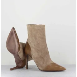 Boots Bout Pointu Talon Haut Bi-Matiere - 11444 Dafne Olmo