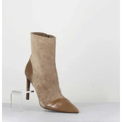 Boots Bout Pointu Talon Haut Bi-Matiere - 11444 Dafne Olmo