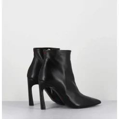 Boots Bout Pointu Talon Haut Cuir Noir - Veva05 Baron Nero