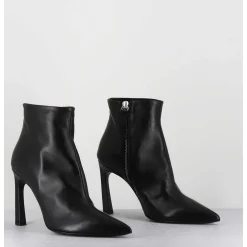 Boots Bout Pointu Talon Haut Cuir Noir - Veva05 Baron Nero