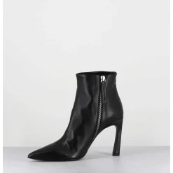 Boots Bout Pointu Talon Haut Cuir Noir - Veva05 Baron Nero