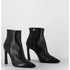 Boots Bout Pointu Talon Haut Cuir Noir - Veva05 Baron Nero