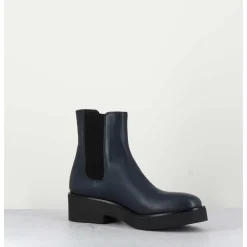Boots Chelsea En Cuir Bleu - Perla Blu