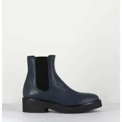Boots Chelsea En Cuir Bleu - Perla Blu