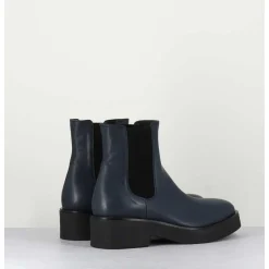 Boots Chelsea En Cuir Bleu - Perla Blu