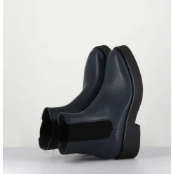 Boots Chelsea En Cuir Bleu - Perla Blu