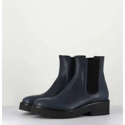 Boots Chelsea En Cuir Bleu - Perla Blu