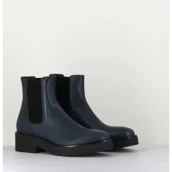 Boots Chelsea En Cuir Bleu - Perla Blu