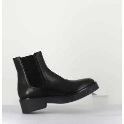 Boots Chelsea En Cuir Naplak Noir - Perla Nero