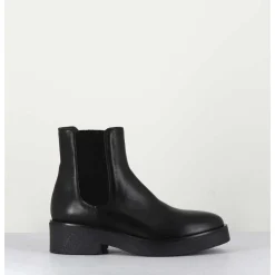 Boots Chelsea En Cuir Naplak Noir - Perla Nero