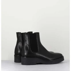 Boots Chelsea En Cuir Naplak Noir - Perla Nero
