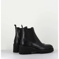 Boots Chelsea En Cuir Noir & Semelle Micro - Bradi Calf Nero