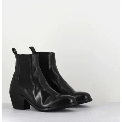Boots Chelsea En Cuir Noir Esprit Santiag - Sherry 002 Nero