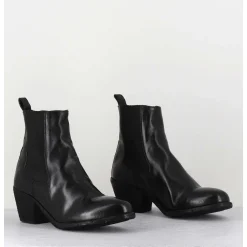 Boots Chelsea En Cuir Noir Esprit Santiag - Sherry 002 Nero