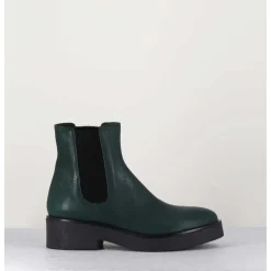 Boots Chelsea En Cuir Vert - Perla Foresta