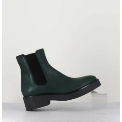 Boots Chelsea En Cuir Vert - Perla Foresta