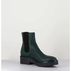 Boots Chelsea En Cuir Vert - Perla Foresta