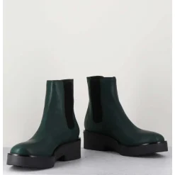 Boots Chelsea En Cuir Vert - Perla Foresta