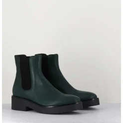Boots Chelsea En Cuir Vert - Perla Foresta