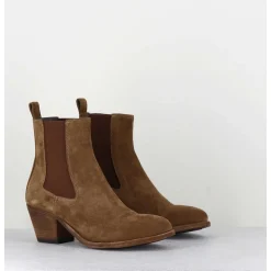 Boots Chelsea En Daim Camel Esprit Santiag - Sherry 002 Toscano
