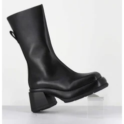 Boots Chunky En Cuir Noir Look 90S - Cassia Black Boots