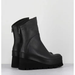 Boots Compensees Destructuree En Cuir Anthracite - 4562 Gas Londra