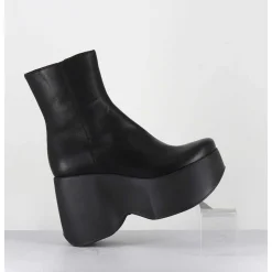 Boots Compensees Legeres En Cuir Noir - 1D7564D Island Black