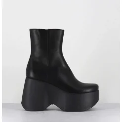 Boots Compensees Legeres En Cuir Noir - 1D7564D Island Black