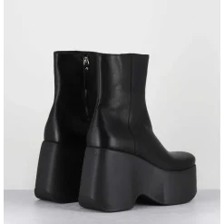 Boots Compensees Legeres En Cuir Noir - 1D7564D Island Black