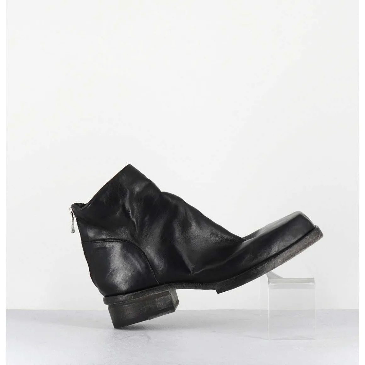 Boots Courtes En Cuir Lave Noir - 51617 Horse Washed