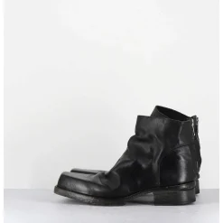 Boots Courtes En Cuir Lave Noir - 51617 Horse Washed
