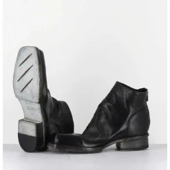 Boots Courtes En Cuir Lave Noir - 51617 Horse Washed