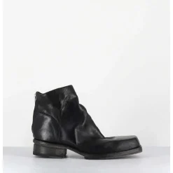 Boots Courtes En Cuir Lave Noir - 51617 Horse Washed