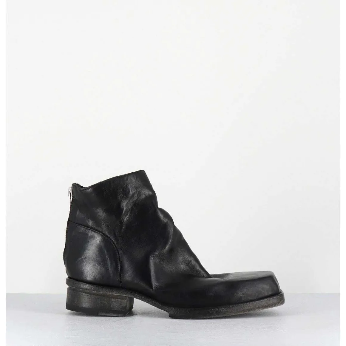 Boots Courtes En Cuir Lave Noir - 51617 Horse Washed