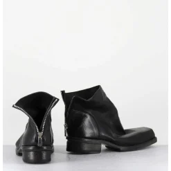 Boots Courtes En Cuir Lave Noir - 51617 Horse Washed