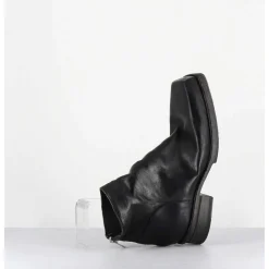 Boots Courtes En Cuir Lave Noir - 51617 Horse Washed
