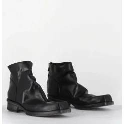 Boots Courtes En Cuir Lave Noir - 51617 Horse Washed