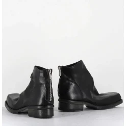 Boots Courtes En Cuir Lave Noir - 51617 Horse Washed