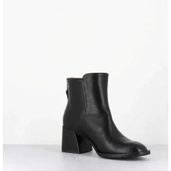 Boots Courtes En Cuir Souple Noir - W230427 Seta Nero