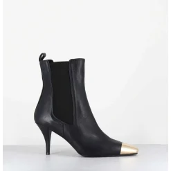 Boots Cuir Bleu Nuit Pointe Doree - Nako Nappa Dark Navy