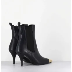 Boots Cuir Bleu Nuit Pointe Doree - Nako Nappa Dark Navy