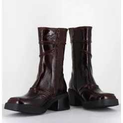 Boots Cuir Bordeaux Surpiqures 90'S - Malene Burgundy Boots