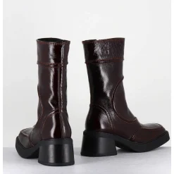 Boots Cuir Bordeaux Surpiqures 90'S - Malene Burgundy Boots